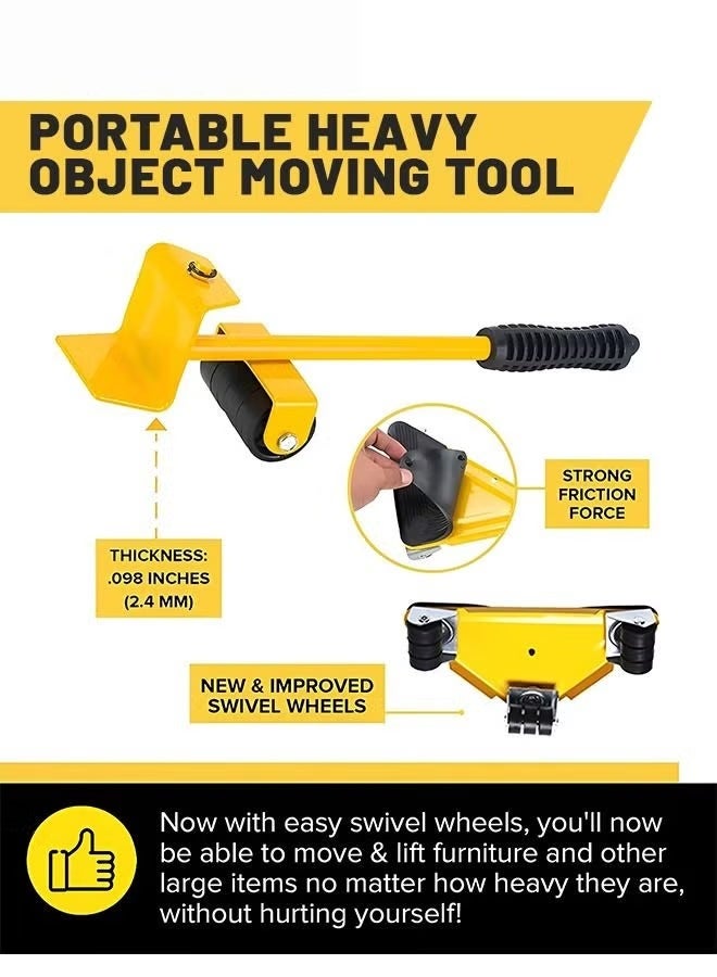 الأثاث نقل الأدوات,5 قطعة ثقيلة الأثاث رفع, 360 درجة الدوار المطاط الأسطوانة,لنقل الأثاث الثقيل,الثلاجات,الأريكات,الخزانات - Image 2